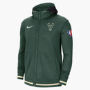 Nike Nba Milwaukee Bucks Showtime Dri-fit Full-zip Hoodie Dark Green