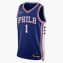 Nike Nba Philadelphia 76ers Icon Edition Jersey Rush Blue/university Red/white