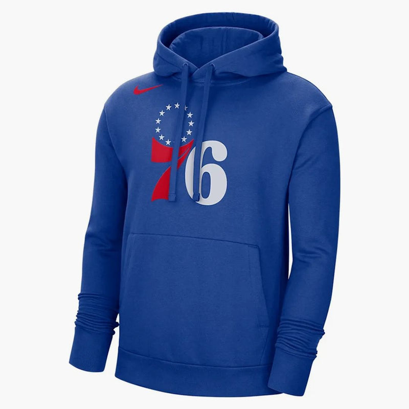 Nike Nba Philadelphia 76ers Fleece Pullover Loose Fit Hoodie Blue