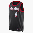 Nike Nba Portland Trail Blazers City Edition Mixtape Damian Lillard Maillot Jersey Black