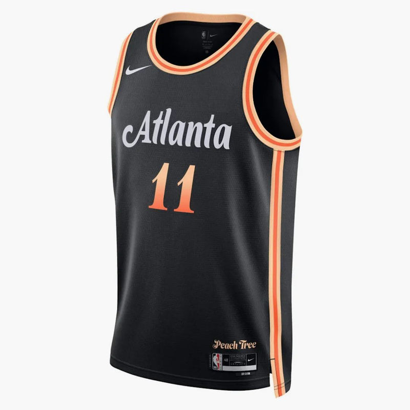 Nike Nba Trae Young Atlanta Hawks Dri-fit Jersey Black/orange