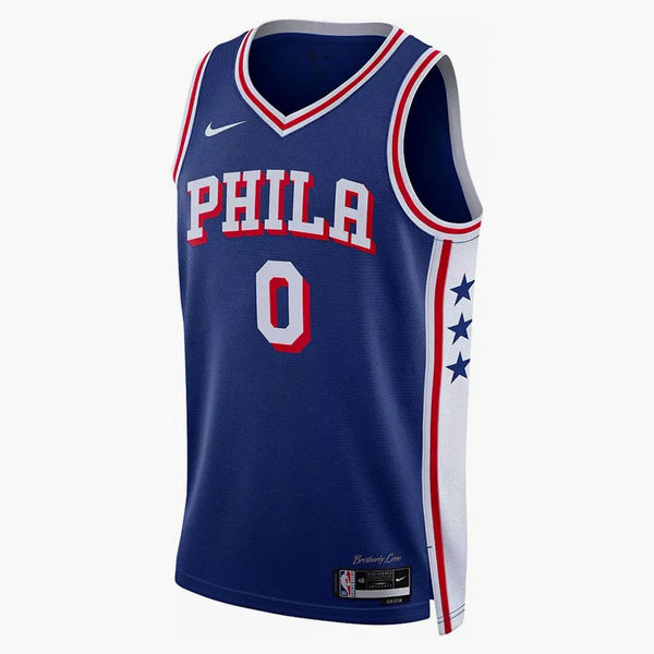 Nike Nba Tyrese Maxey Philadelphia 76ers Swingman 2023/24 Icon Edition Jersey Blue