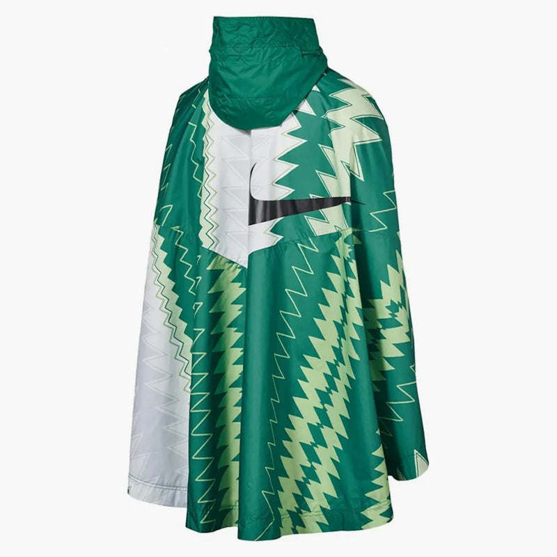 Nike Nigeria Half Zipped Woven Poncho Pine Green/sub Lime/pure Platinum/black