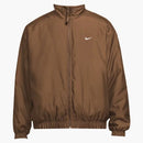 Nike Nikelab Solo Swoosh Satin Bomber Jacket Ale Brown/white