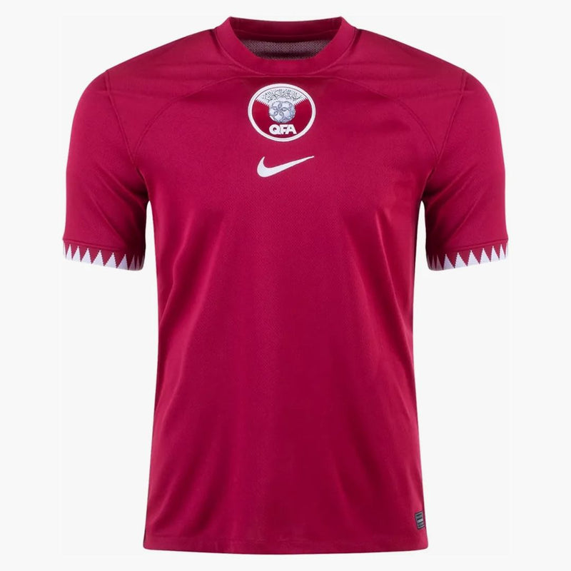 Nike Qatar 2022/23 Stadium Home Dri-fit Soccer Jersey Desert Maroon/white