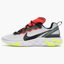 Nike React Element 55 Pure Platinum Bright Crimson Volt