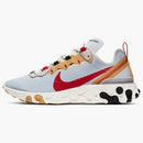 Nike React Element 55 Pure Platinum Club Gold Red