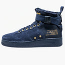 Nike Sf Air Force 1 Mid Obsidian Metallic Gold
