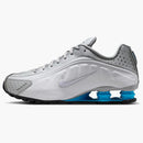 Nike Shox R4 Metallic Silver White Blue Lagoon