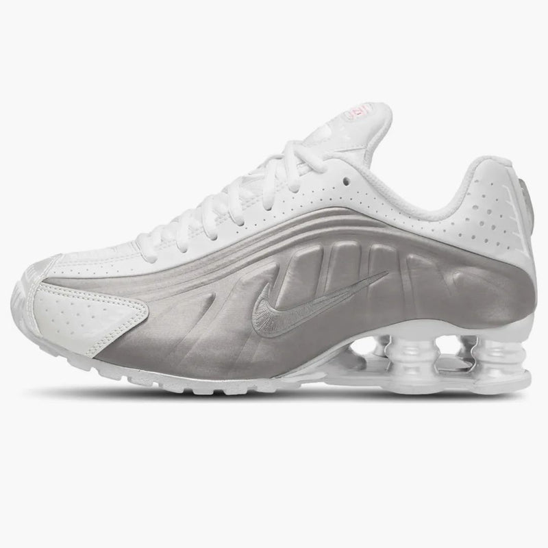 Nike Shox R4 White Bright Crimson Metallic Silver (gs)
