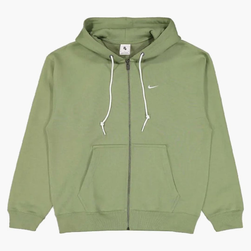 Nike Solo Swoosh Full Zip Hoodie Oil Green/white