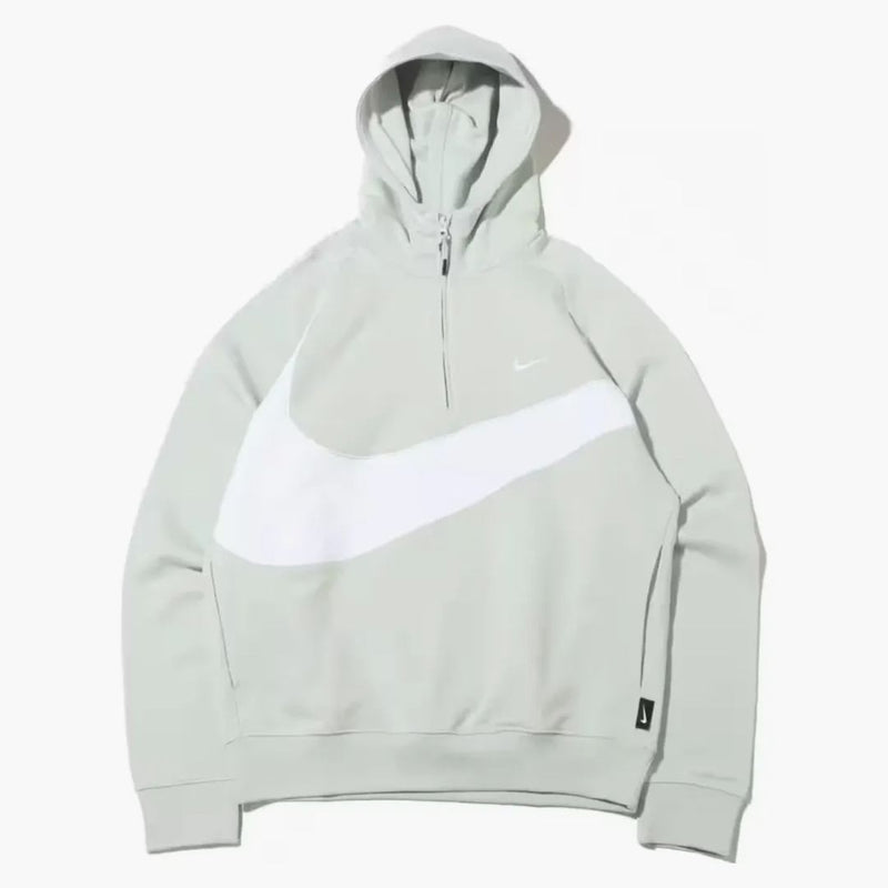 Nike Sportswear Big Swoosh Half Zip Hoodie (asia Sizing) Light Silver/white