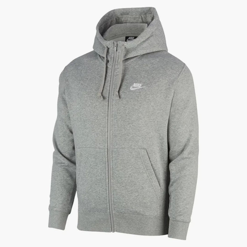 Nike Sportswear Club Fleece Full-zip Hoodie Dark Grey Heather/matte Silver/white