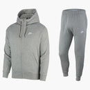 Nike Sportswear Club Fleece Full-zip Hoodie & Joggers Set Dark Grey Heather/matte Silver/white