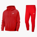 Nike Sportswear Club Fleece Full-zip Hoodie & Joggers Set University Red/university Red/white