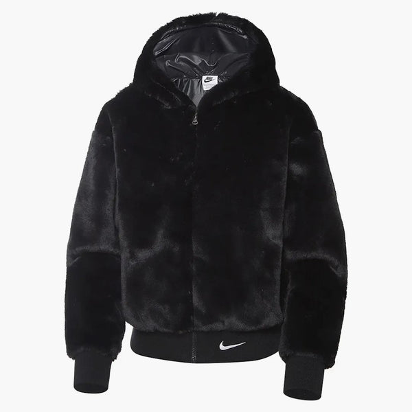 Nike Sportswear Essentials Faux Fur Jacket Black/white