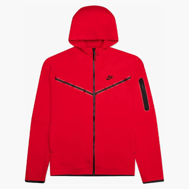 Nike Sportswear Kids' Tech Fleece Full-zip Hoodie University Red/black