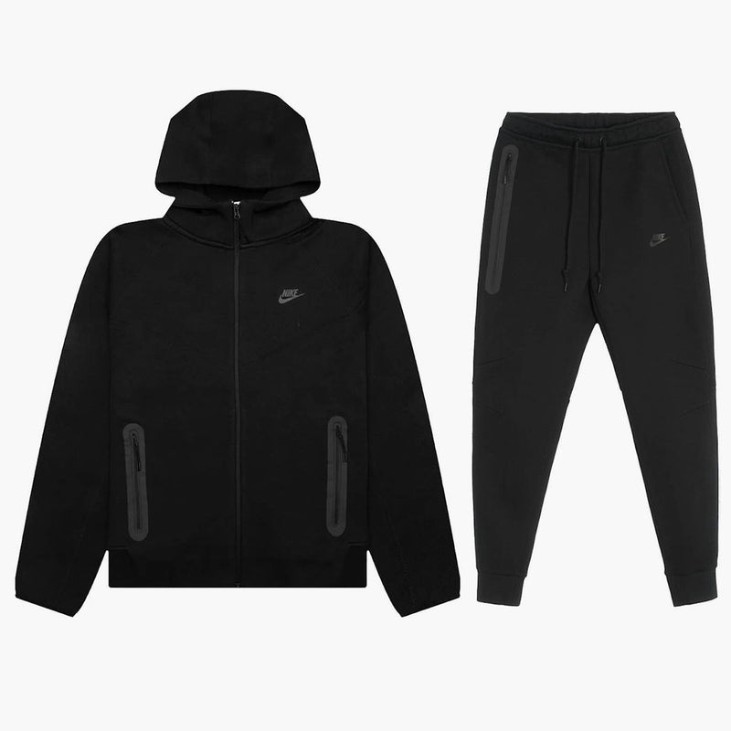 Nike Sportswear Tech Fleece Full-Zip Hoodie & Joggers Set Black