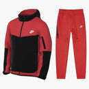 Nike Sportswear Tech Fleece Full Zip Hoodie & Joggers Set Light Crimson/black/white