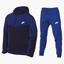 Nike Sportswear Tech Fleece Full Zip Hoodie & Joggers Set Old Royal/charcoal Grey/deep Royal Blue
