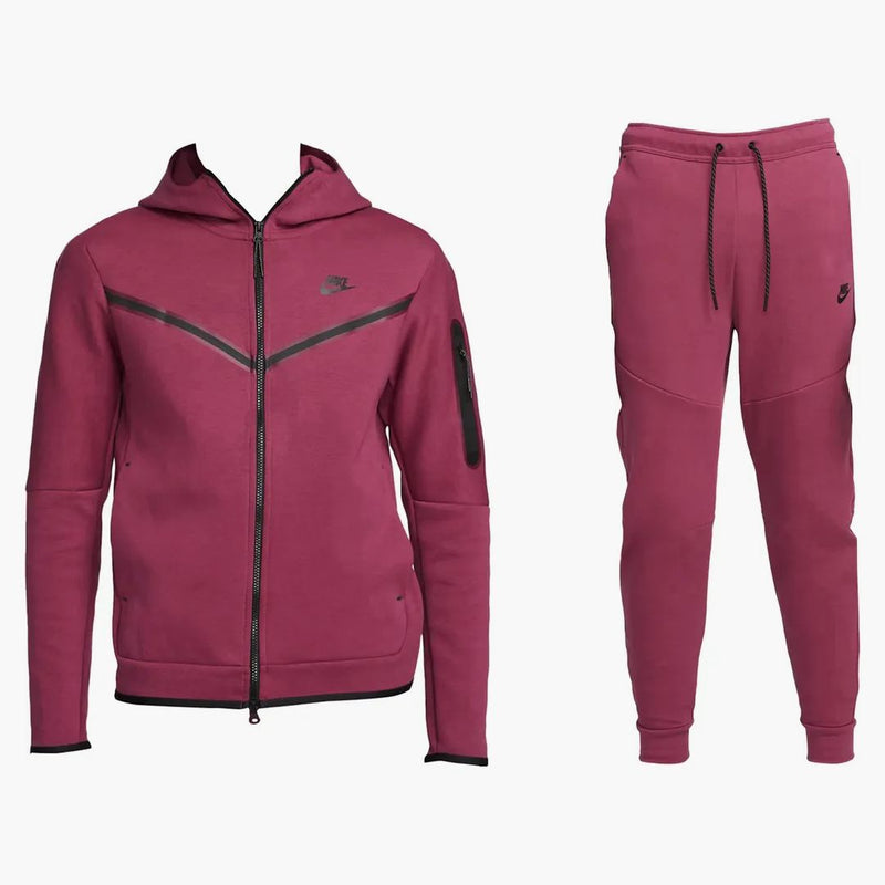 Nike Sportswear Tech Fleece Hoodie & Joggers Set Rosewood/black