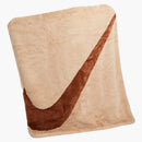 Nike Swoosh Faux Fur Throw Blanket Beige/brown