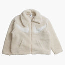 Nike Swoosh Full-zip Sherpa Jacket Beige/white
