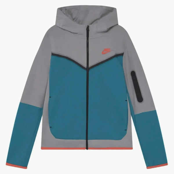 Nike Sportswear Tech Fleece Full-zip Hoodie Grey/light Blue/orange/black