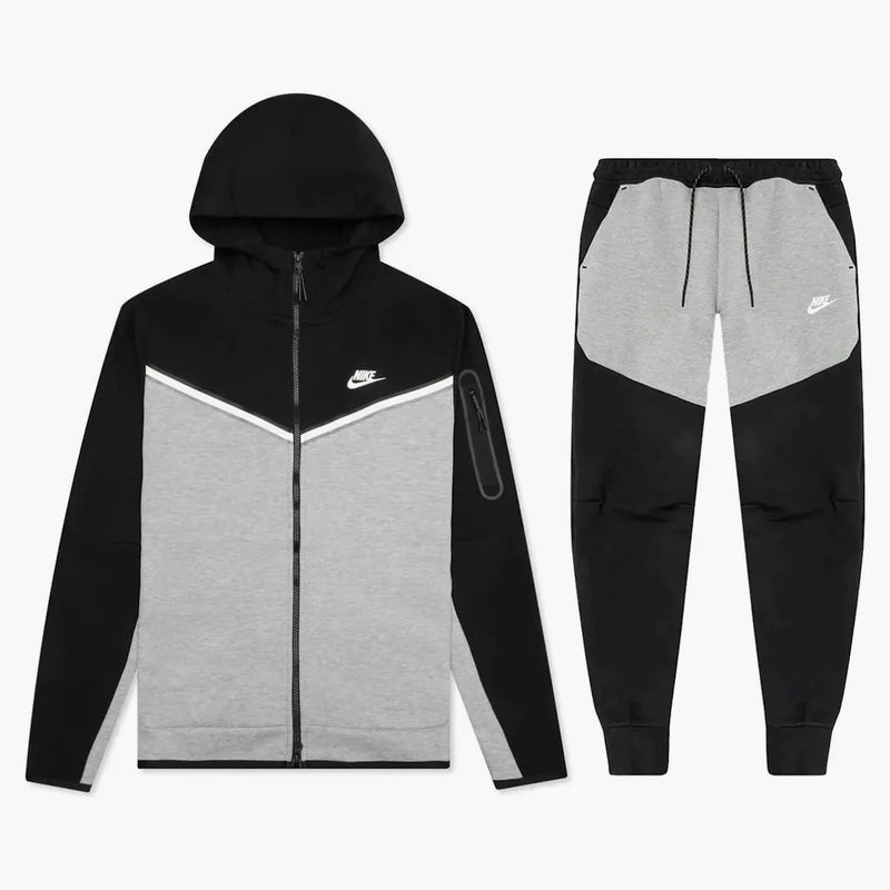 Nike Sportswear Tech Fleece Full Zip Hoodie & Joggers Set Black/dark Grey Heather/white
