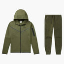 Nike Sportswear Tech Fleece Full Zip Hoodie & Joggers Set Rough Green/black