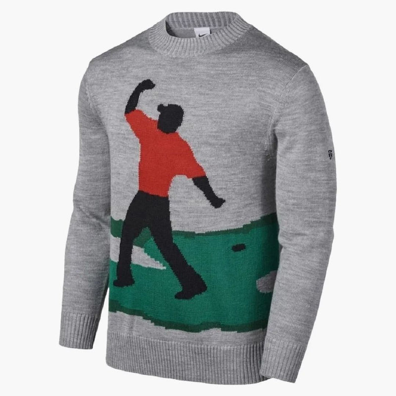 Nike Tiger Woods Knit Golf Crew Sweater Grey/multicolor