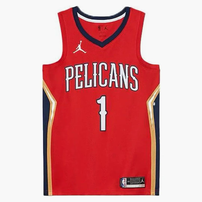 Nike Williamson Pelicans Statement Edition Jersey Red/black/gold