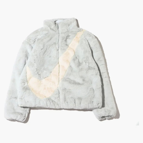 Nike Womens Oversized Swoosh Logo Jacket (asia Sizing) Photon Dust