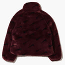 Nike Women's Printed Faux Fur Jacket (asia Sizing) Burgundy Crush