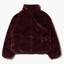 Nike Women's Printed Faux Fur Jacket (asia Sizing) Burgundy Crush