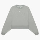 Nike Women's Small Swoosh Logo Plain Sweatshirt Grey