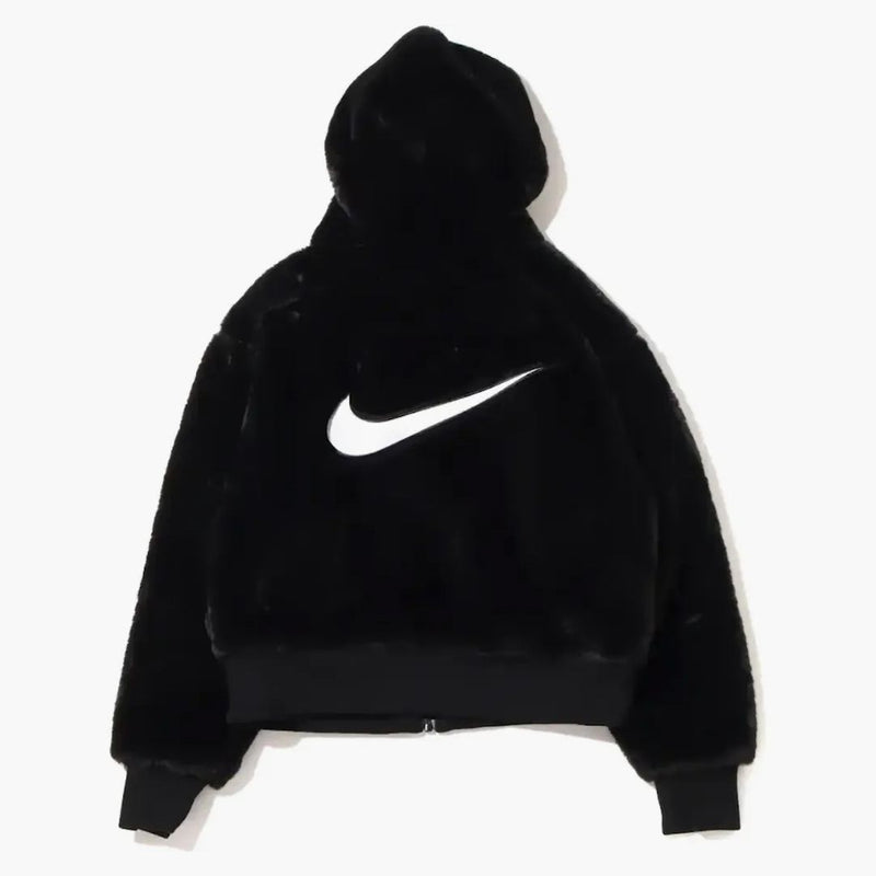 Nike Womens Sportswear Essential Faux Fur Jacket (asia Sizing) Black