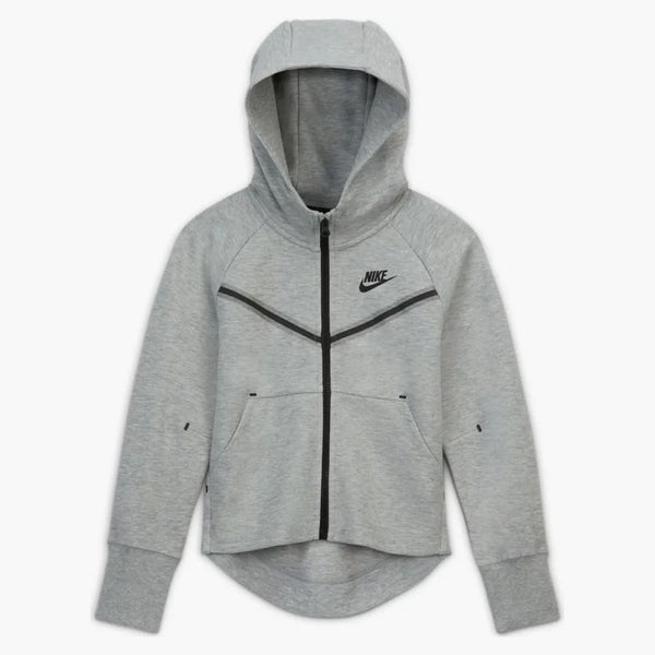Nike Sportswear Kids' Tech Fleece Full-zip Hoodie Dark Grey Heather/black