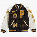 Nike X Patta Running Team Varsity Jacket (asia Sizing) Black/yellow/white