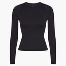 Nike X Skims Women's Airy Long Sleeve Crew Neck Top Obsidian