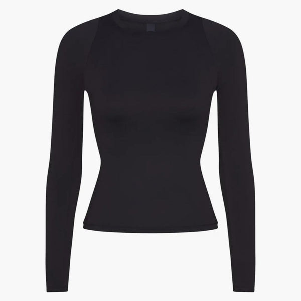 Nike X Skims Women's Airy Long Sleeve Crew Neck Top Obsidian