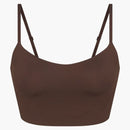 Nike X Skims Women's Matte Cami Bra Top Dark Sepia