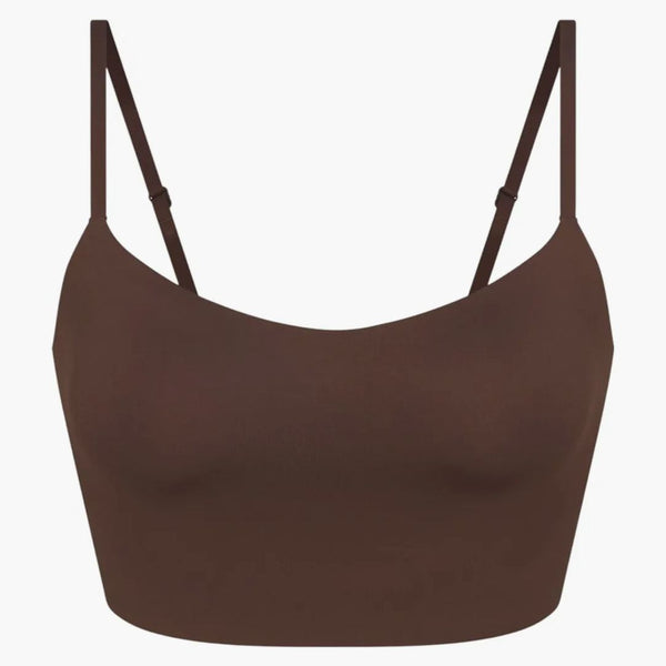 Nike X Skims Women's Matte Cami Bra Top Dark Sepia
