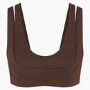 Nike X Skims Women's Matte Double Strap Scoop Bra Dark Sepia