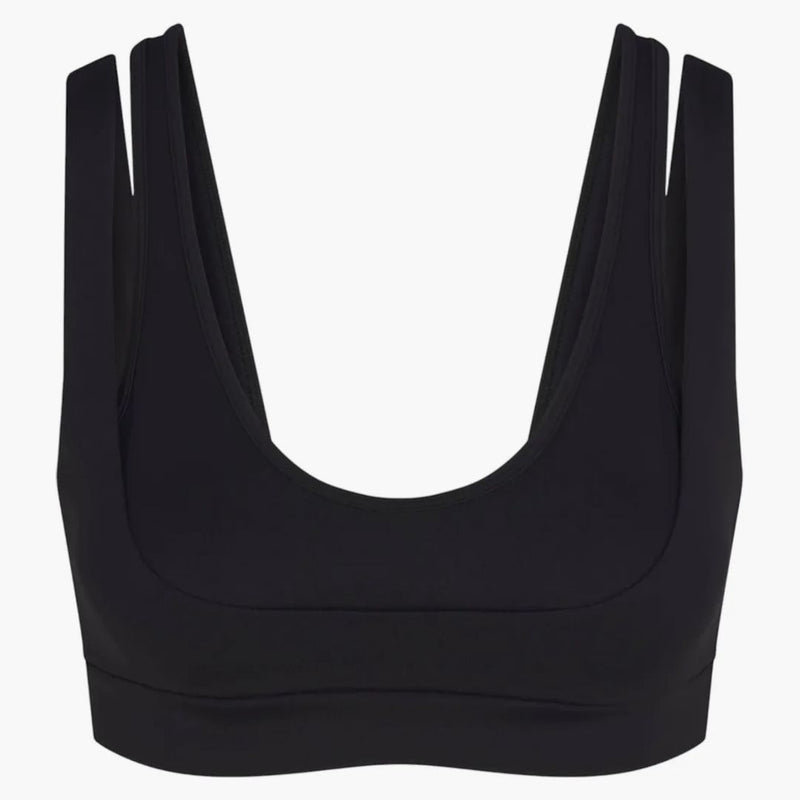 Nike X Skims Women's Matte Double Strap Scoop Bra Obsidian