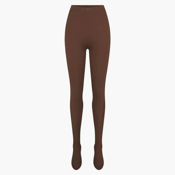 Nike X Skims Women's Matte Footsie Grip Legging Dark Sepia