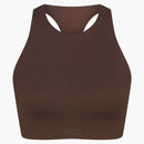 Nike X Skims Women's Matte High Neck Bra Dark Sepia
