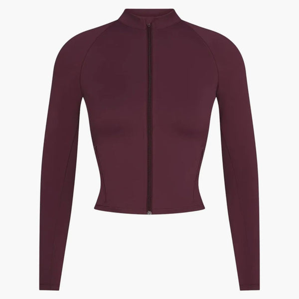 Nike X Skims Women's Matte Mock Neck Full Zip Jacket Currant