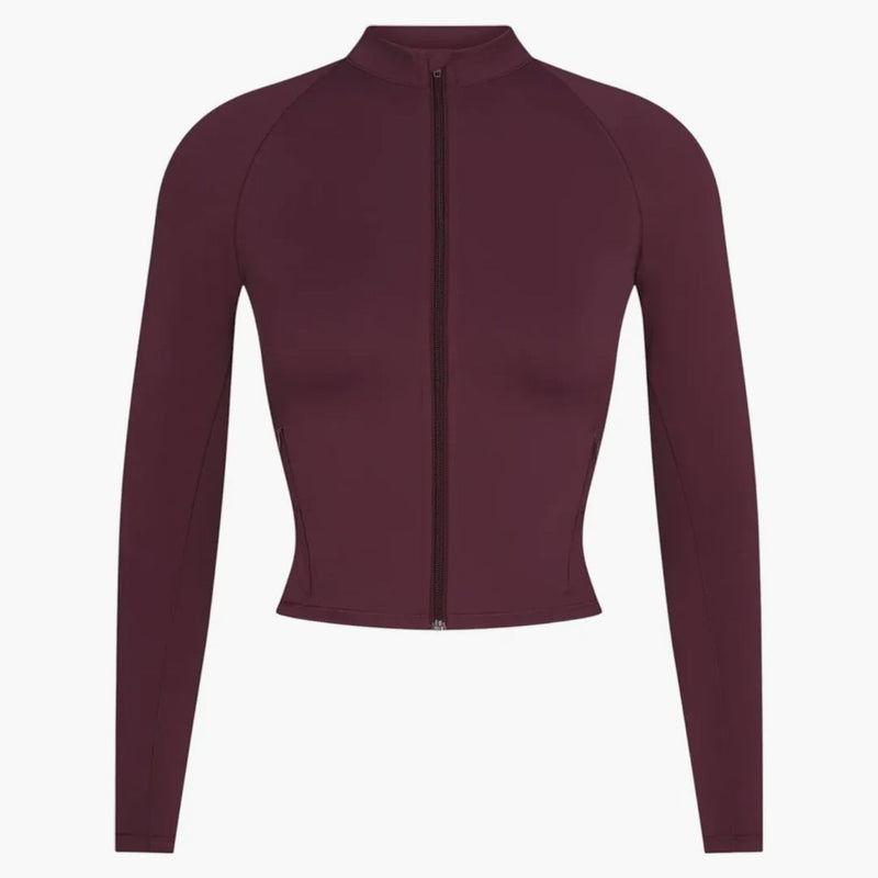 Nike X Skims Women's Matte Mock Neck Full Zip Jacket Currant