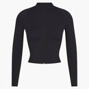 Nike X Skims Women's Matte Mock Neck Full Zip Jacket Obsidian